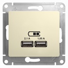 Розетка USB в рамку - бежевый, Schneider Electric Glossa