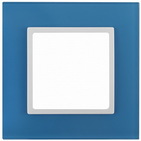 Рамка 1 пост, стекло - голубой+белый, ЭРА Elegance