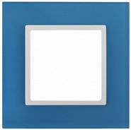Рамка 1 пост, стекло - голубой+белый, ЭРА Elegance