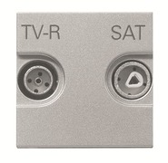 Розетка TV/R-SAT оконечная - серебро, ABB Zenit (N2251.7 PL)
