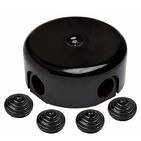 Распределительная коробка 110 мм, пластик — черный, Bironi (4 кабельных ввода в комплекте)