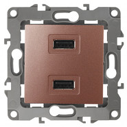 Устройство зарядное USB, 230В/5В-2100МА - медь, ЭРА 12