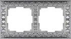 Рамка на 2 поста, W0021522 - матовый хром, металл, Werkel Antik