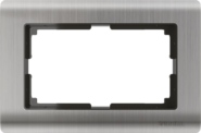 Рамка для двойной розетки, W0081602 - глянцевый никель, металл, Werkel Metallic