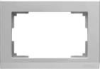 Рамка для двойной розетки, W0081806 - серебряный, пластик, Werkel Stark