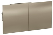Розетка двойная с заземлением, шторками, со сдвижной крышкой, 16А, в сборе - шампань, Schneider Atlas Design