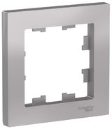 Рамка 1 пост - алюминий, Schneider Atlas Design