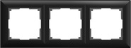 Рамка на 3 поста, W0032208 - черный матовый, пластик, Werkel Fiore