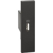 Розетка USB тип - А 1500мА 1 модуль — черный, Bticino Living Now