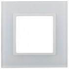 Рамка 1 пост, стекло - белый+белый, ЭРА Elegance
