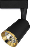 Трековый светильник, 12W, 1080 Lm, 4000К, 35 градусов, AL111 - черный c золотой рамкой, Feron