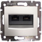 Двойная интернет розетка 2хRJ45 UTP Legrand Valena Алюминий 770231