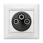 Телевизионная розетка TV-FM-SAT Legrand Valena оконечная Белая 774436