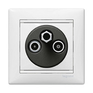 Телевизионная розетка TV-FM-SAT Legrand Valena оконечная Белая 774436