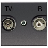 Розетка TV-R одиночная - антрацит, ABB Zenit (8150 + N2250.8 AN)
