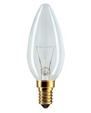 40W E14 PHILIPS Свеча прозрачная декоративная (лампа накаливания) ДС 40вт B35 230в E14 (01163350)