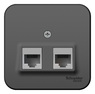 Розетка двойная компьютерная RJ45, кат.5e, изол.пл., наружная антрацит BLANCA (BLNIA045456)