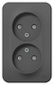 Розетка двойная без заземлением со шторками изол.пл.,16а,250в, наружная антрацит BLANCA (BLNRA001216)