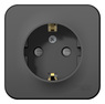 Розетка с заземлением со шторками, 16А, 250В, наружная антрацит BLANCA (BLNRA011106)
