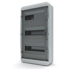 Щит Tekfor 36 модулей накладной IP65 прозрачная черная дверца, 300х560х153