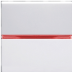 Переключатель проходной, 1 кл, с красной подсветкой - альпийский белый, ABB Zenit (N2202 BL + N2192 RJ)