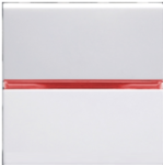 Переключатель проходной, 1 кл, с красной подсветкой - альпийский белый, ABB Zenit (N2202 BL + N2192 RJ)