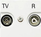 Розетка TV-R одиночная - альпийский белый, ABB Zenit (8150 + N2250.8 BL)
