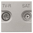 Розетка TV-R/SAT звезда - серебро, ABB Zenit (N2251.3 PL)