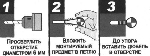 Схема мотажа для дюбелей-хомутов Способы монтажа дюбелей-хомутов